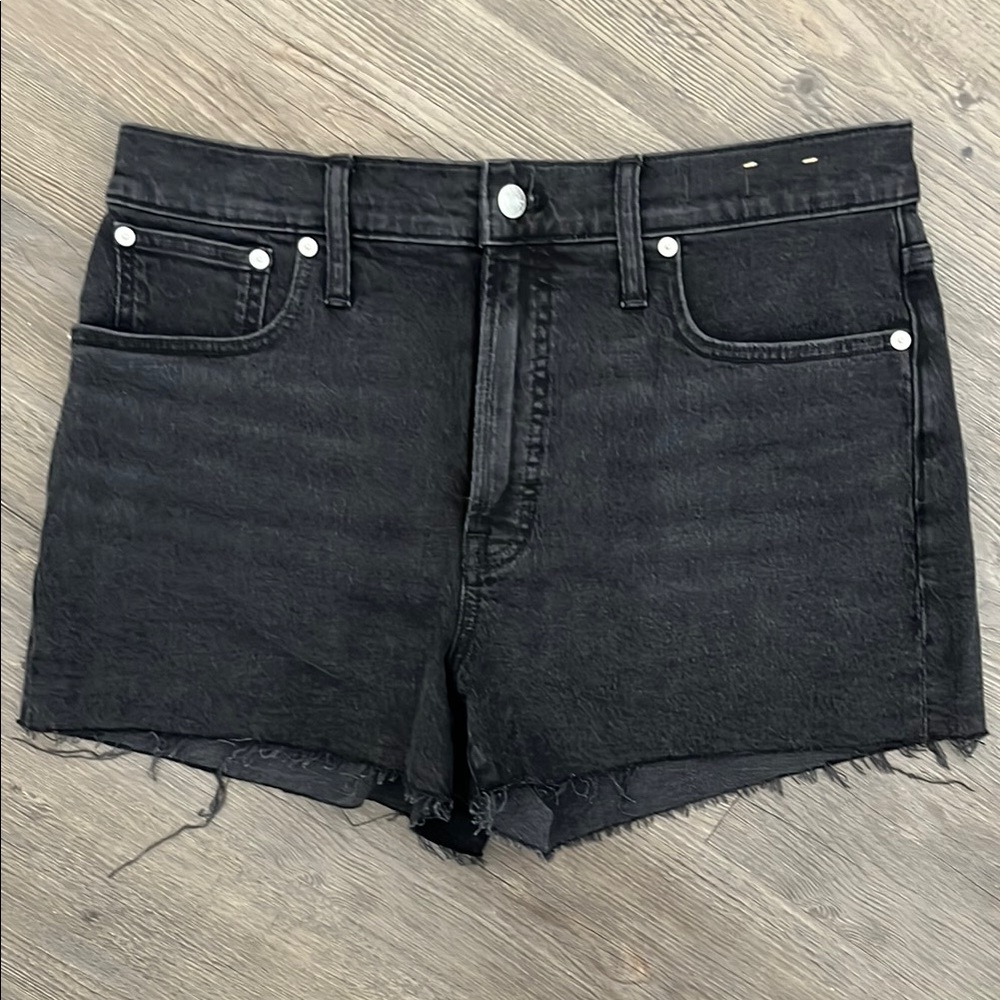 Madewell Black Jean Shorts the perfect vintage jean short in lunar wash